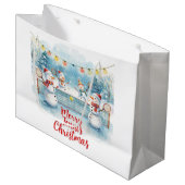 Tennis Christmas  Festive Snowman  ラージペーパーバッグ (正面アングル)