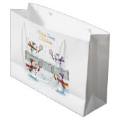 Tennis Christmas  Festive Snowman  ラージペーパーバッグ (正面アングル)