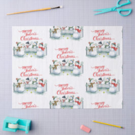 Tennis Christmas  Festive Snowman  薄葉紙