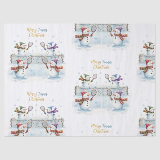 Tennis Christmas  Festive Snowman  薄葉紙 (正面)