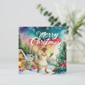 Tennis Christmas greeting for cat lovers シーズンカード (スタンド正面)