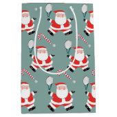 Tennis Christmas Holiday ミディアムペーパーバッグ (正面)