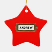 Tennis Christmas Holiday Gift セラミックオーナメント (裏面)