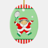 Tennis Christmas Keepsake Gift セラミックオーナメント (正面)