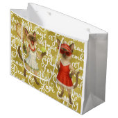 Tennis Christmas Mug Cat Lovers  ラージペーパーバッグ (正面アングル)