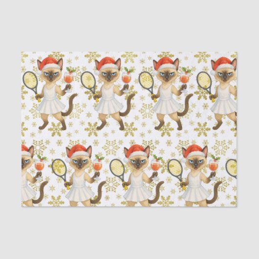 Tennis Christmas Mug Cat Lovers  薄葉紙 (正面)