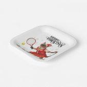 Tennis Christmas Party with Cat Players ペーパープレート (傾斜あり)