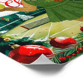 Tennis Christmas Themed dress for cat lovers ポスター (角)