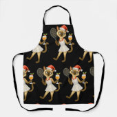 Tennis Christmas themed for Cat Lovers  エプロン (正面)