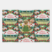 Tennis Christmas themed for Cat Lovers ラッピングペーパーシート (正面)