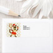 Tennis Christmas themed for Cat Lovers ラベル (インサイチュ)