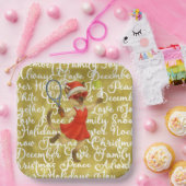 Tennis Christmas themed for Cat Lovers paper plate ペーパープレート (パーティー)