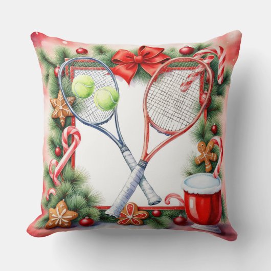 Tennis Christmas Themed for Player クッション (正面)