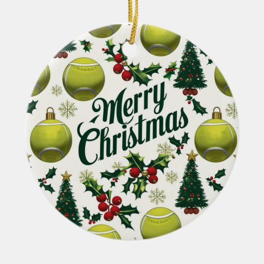 Tennis Christmas themed for Player セラミックオーナメント (正面)
