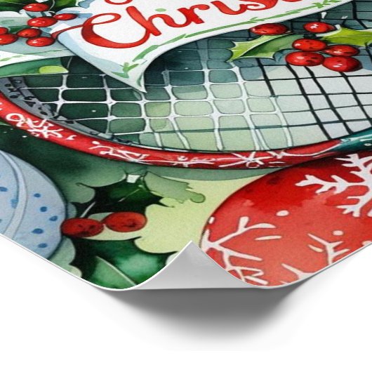 Tennis Christmas Themed for Player  ポスター (角)