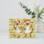 Tennis Christmas themed for player who loves cat シーズンポストカード (スタンド正面)