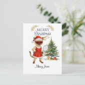 Tennis Christmas themed for player who loves cat  シーズンポストカード (スタンド正面)