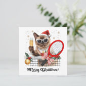 Tennis Christmas themed for Siamese Cat lovers シーズンカード (スタンド正面)