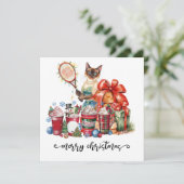 Tennis Christmas themed for Siamese Cat lovers シーズンカード (スタンド正面)