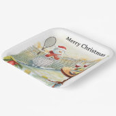 Tennis Christmas themed  Snowman playing tennis ペーパープレート (傾斜あり)