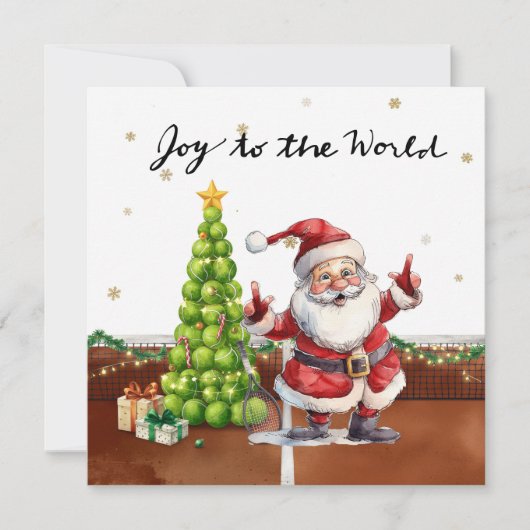 Tennis Christmas tree and Santa Claus on the court シーズンカード (正面)