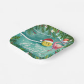 Tennis Christmas with Flamingo themed  ペーパープレート (傾斜あり)