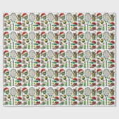 Tennis Christmas with Racket and Ball ラッピングペーパー (フラット)