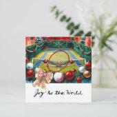 Tennis Christmas with Racket and Christmas Wreath  シーズンカード (スタンド正面)
