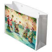 Tennis Christmas with Santa Claus  ラージペーパーバッグ (正面アングル)