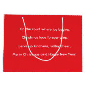 Tennis Christmas with Santa Claus  ラージペーパーバッグ (裏面)