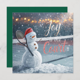 Tennis Christmas With Snowman Festive Holiday シーズンカード