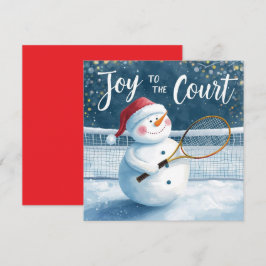 Tennis Christmas With Snowman Festive Holiday シーズンカード