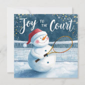 Tennis Christmas With Snowman  Festive Holiday  シーズンカード (正面)