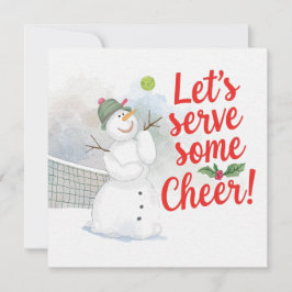 Tennis Christmas With Snowman Festive Holiday シーズンカード