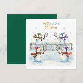 Tennis Christmas With Snowman Festive Holiday シーズンカード