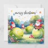 Tennis Christmas with tennis themed  シーズンカード (正面)