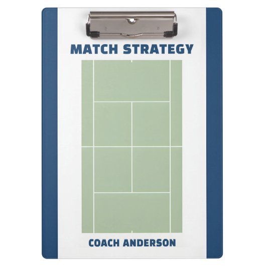 Tennis Coach Name Tactical Court Match Strategy クリップボード (正面)