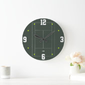 Tennis Court Design Sports Fan Home Decor ラージ壁時計 (ホーム)
