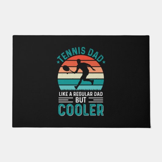 Tennis Dad Retro Sunset ドアマット (正面)