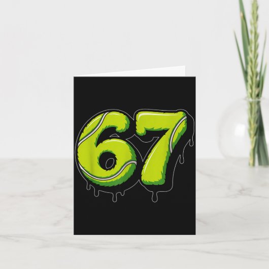 Tennis Drip Number 67 Or 67th Birthday Six Seven  カード (正面)