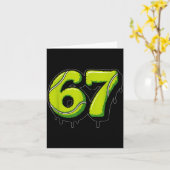 Tennis Drip Number 67 Or 67th Birthday Six Seven  カード (黄色い花)