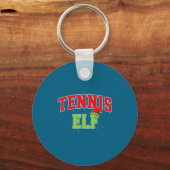 Tennis Elf Christmas Family Matching Group Xmas  キーホルダー (正面)