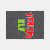 Tennis Elf Christmas Family Matching Group Xmas  フリースブランケット (正面(横))