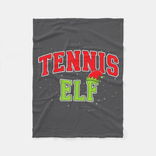 Tennis Elf Christmas Family Matching Group Xmas  フリースブランケット (正面)