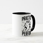 Tennis et motivation - practice play perform マグカップ (正面右)