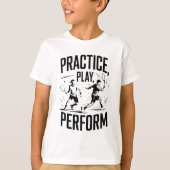 Tennis et motivation - practice play perform tシャツ (正面)