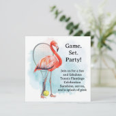 Tennis  Flamingo  with racket and ball invitation  (スタンド正面)