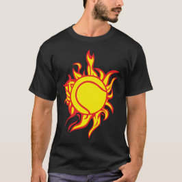 tennis flamme fire feu balle tシャツ