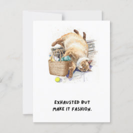 Tennis Funny Saying cat is resting  ポストカード