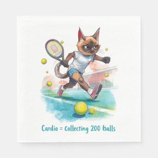 Tennis Funny Saying for Cat Lovers スタンダードランチョンナプキン (正面)